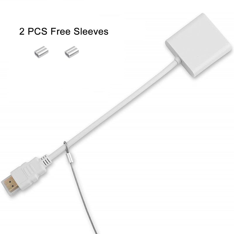 Ciyebst 10 Pack Adjustable Cable Tether Universal Computer Adapter Lock Kit DIY Kit Stainless Steel with Nylon Coat Tether Computers Adapters/Dongles/HDMI/VGA/DP Adapter - Image 3